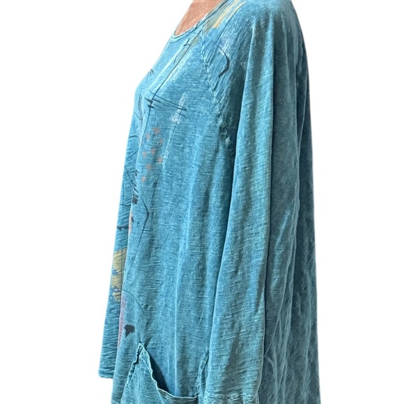 Jess & Jane Vibrant Blue Artistic Tunic - Picture 2 of 5